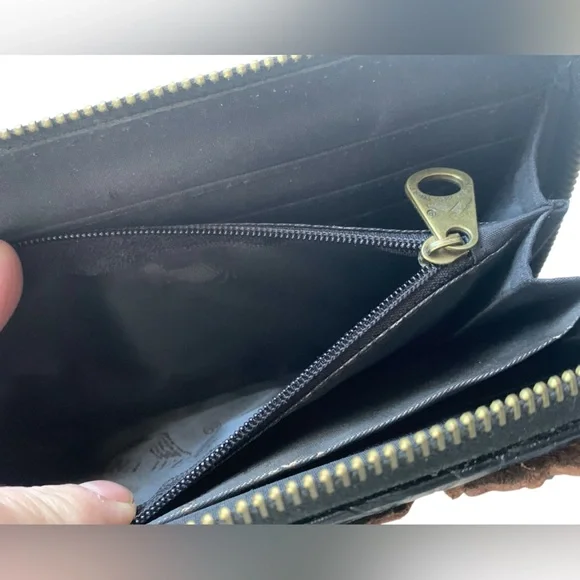 MONTANA WEST Southwestern Floral Turquoise Brown Black 3D Floral Flowers Wallet - Picture 13 of 16